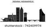 Usa, Indiana, Indianapolis  architecture vector city skyline, travel cityscape with landmarks, buildings, isolated sights on background
