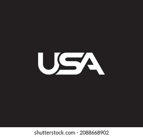 Diseño de logotipo de monograma de letras iniciales de EE.UU.