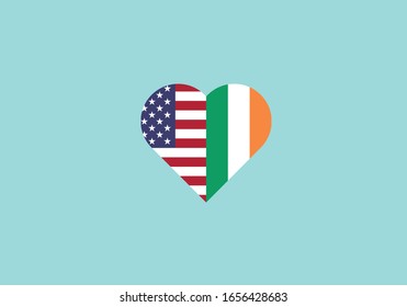 Estados Unidos Irlanda símbolo de amor países de la amistad