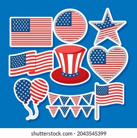 usa items pack over blue