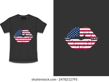 USA Kiss logo t-shirt design print on demand