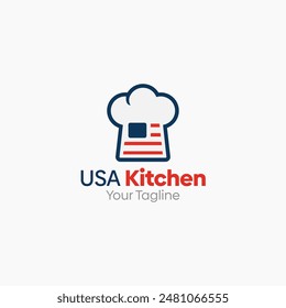 USA Kitchen Logo Vector Template Design. Good for Business, Start up, Agency, and Organization
