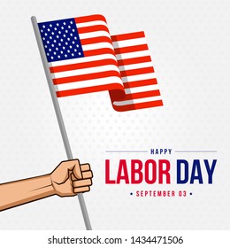 USA Labor Day American Flag background