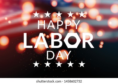 USA Labor Day background vector illustration with USA flag, Labor Day United States Of America typography