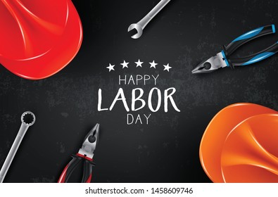 USA Labor Day background vector illustration with USA flag, Labor Day United States Of America typography