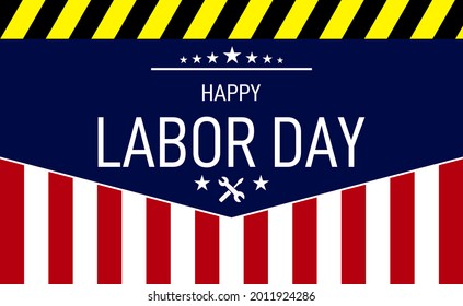 USA Labor Day background vector illustration, with text and American flag elements.