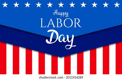 USA Labor Day background vector illustration, with text and American flag elements.