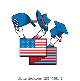 USA labor day banner icon isolated