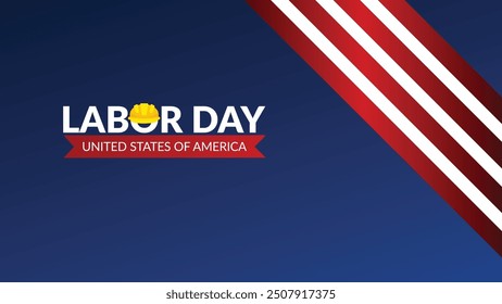 USA Labor Day Banner and poster template.USA labor day celebration with american flag on blue background.Sale promotion advertising banner template for USA Labor Day Brochures,Poster or Banner.