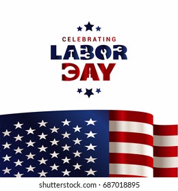 USA Labor day card design, vector illustration. 