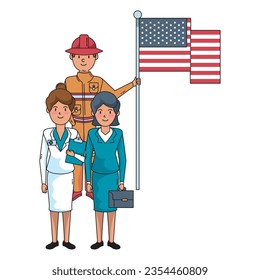 USA labor day celebration icon isolated
