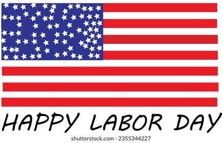 USA Labor Day greeting card with american flag background