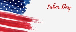 USA Labor Day Holiday Background. Grunge Abstract Flag. Template For Holiday Banner.