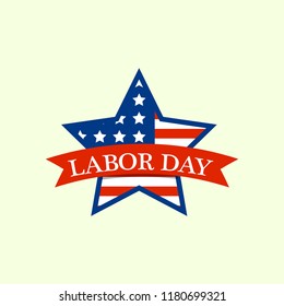 Usa labor day logo. Flat illustration of usa labor day vector logo for web design