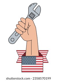 usa labor day national celebration icon isolated