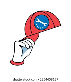 USA labor day party icon isolated