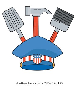 usa labor day party icon isolated