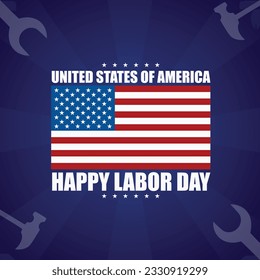 USA Labor Day post banner design template for social media