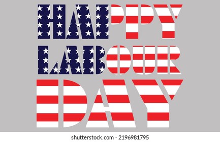 USA Labor Day Poster, Banner for People Of Different Occupations Written with USA flag, Happy Labour Day, 5 September