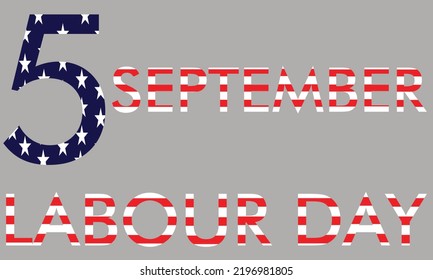 USA Labor Day Poster, Banner for People Of Different Occupations Written with USA flag, Happy Labour Day, 5 September