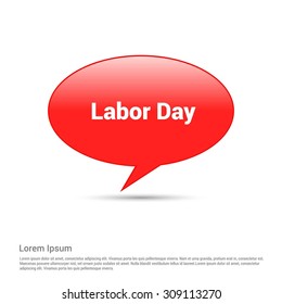 USA Labor Day Speech Bubble typography background. Vector illustration