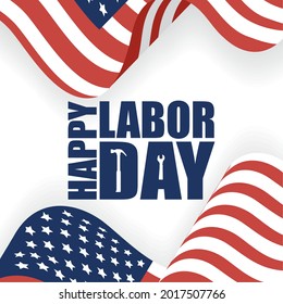 Usa labor day template with flags