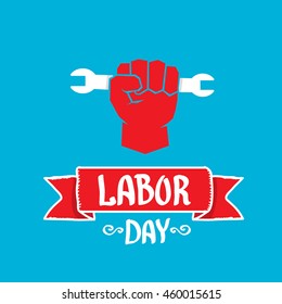 Usa labor day vector background. vector happy labor day poster or banner with clenched fist.