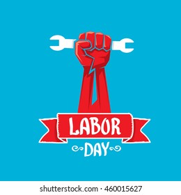 Usa labor day vector background. vector happy labor day poster or banner with clenched fist.