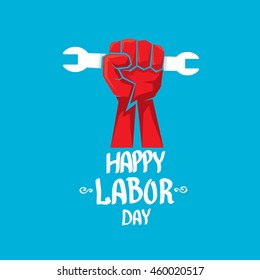 Usa labor day vector background. vector happy labor day poster or banner with clenched fist.