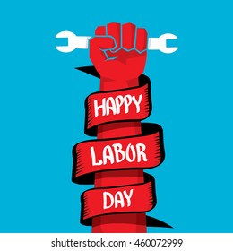 Usa labor day vector background. vector happy labor day poster or banner with clenched fist.