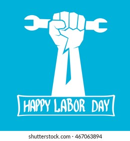 USA labor day vector background. vector happy labor day poster or banner with clenched fist.