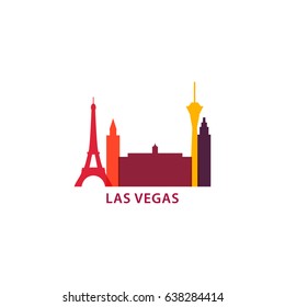 USA Las Vegas city landscape skyline panorama silhouette shape vector logo banner