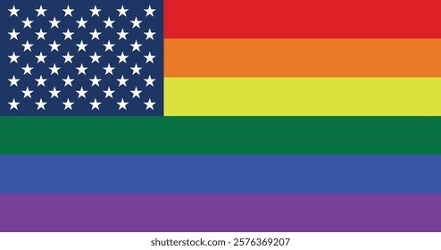 USA Lesbian Gay Bisexual Transgender Rainbow Flag (LGBTQ) High Quality Illustration