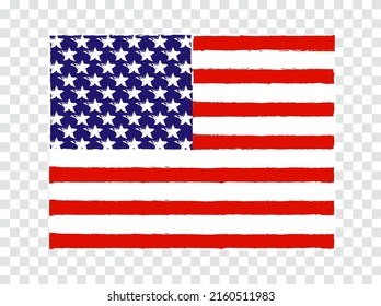 
USA lettering drawn with a brush. Independence Day. Holiday 4th of July. Symbolism of the country. USA flag.
