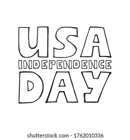 USA lettering Independence day. 4th July