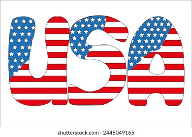 Letras de EE.UU. rellenas de bandera