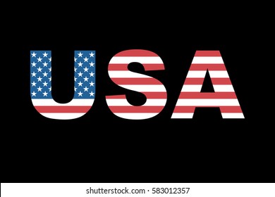 USA letters made of the flag.