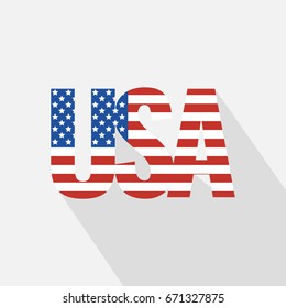 USA letters. Word with flag. Vector illustration.