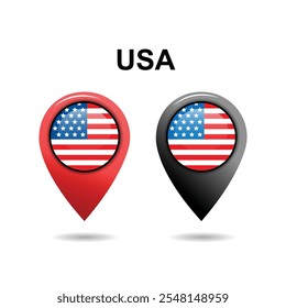 EUA Local com Sinalizador, País Sinalizadores ícone Local, Local ícone clipart