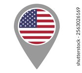 USA Location Pin Icon Vector Illustration
