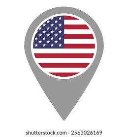 USA Location Pin Icon Vector Illustration