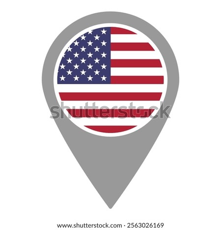 USA Location Pin Icon Vector Illustration