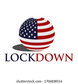 USA lockdown coronavirus lockdown symbol. Vector Illustration on white background