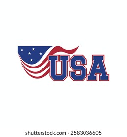usa logo design with flag element	