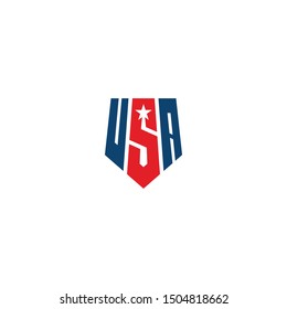 USA logo design vector template