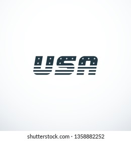 USA logo with USA flag elements. USA badge. Vector illustration