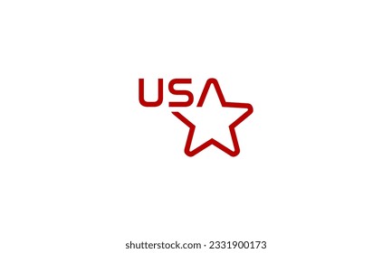 USA logo in logotype style with star as letter A