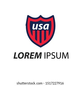 usa logo with shield colorfull.-illustration