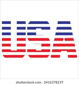 Logo de EEUU. Texto de EE.UU. en el logotipo vectorial de colores de bandera.