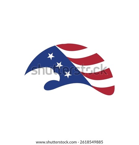 usa logo vector design with united states flag and eagle element	